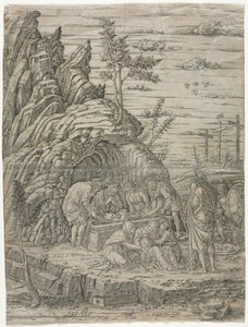 Begravelsen med de fire fugle. af Andrea Mantegna