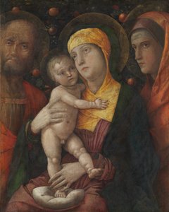 Den hellige familie med Sankt Maria Magdalena, ca. 1495-1500. af Andrea Mantegna