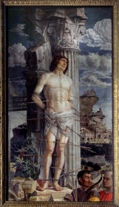 Sankt Sebastians martyrium Maleri af Andrea Mantegna (1431-1506) 1480 Søn. 2,55x1,4 m af Andrea Mantegna