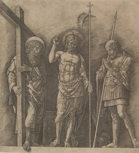Den opstandne Kristus mellem Sankt Andreas og Sankt Longinus, ca. 1472. af Andrea Mantegna