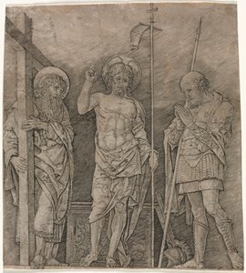 Den opstandne Kristus mellem Sankt Andreas og Longinus af Andrea Mantegna