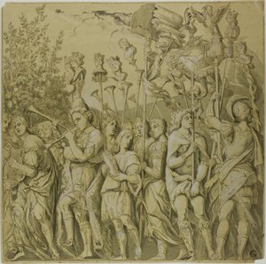 Julius Cæsars triumfer: Lærred nr. VII af Andrea Mantegna
