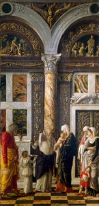 Uffizi polyptisk: "" omskæring""" Højre del. Detrempe på træ af Andrea Mantegna (1431-1506) 1464-1470. Svag. 86x42,5 cm Firenze, Galleria degli Uffizi (Kontorer) af Andrea Mantegna