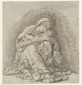 Siddende Mary med barn af Andrea Mantegna
