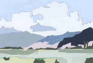 Dreamy sky, 2023 (akryl på papir)