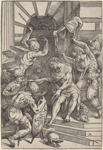 Kristus kronet med torne af Andrea Meldolla, called Schiavone, after Titian