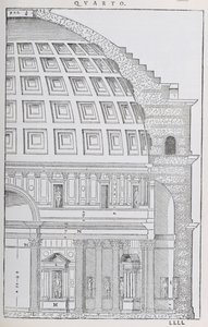 Tværsnit af Pantheon, illustration fra en faksimilekopi af 