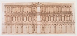 Palazzo Ducale, Venedig (pen og blæk på papir) af Andrea Palladio