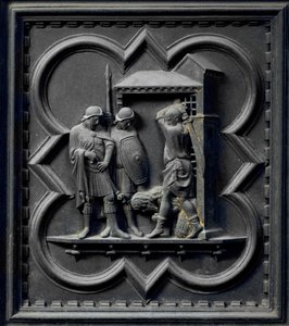 Johannes Døberens halshugning, sekstende panel på syddørene i San Giovanni-døbefondens syddør, 1336 (bronze)