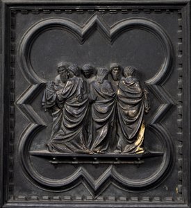 Transporten af Johannes Døberens krop, nittende panel af syddørene til dåbskapellet San Giovanni, 1336 (bronze)