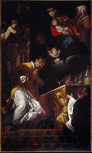 Repræsentation af San Francesco Borgia (Saint Francois Borgia) (1510-1572) Jesuite og spansk helgenmaleri af Andrea Pozzo (1642-1709) Genes, Santi Andrea e Ambrogio-kirken