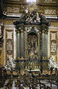 Statue af St. Ignatius af Loyola (alteret) i Jesu Kirke i Rom.