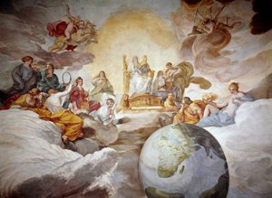 Guddommelig viden allegori. Fresco af Andrea Sacchi (1599-1661) 1629-1633 Palazzo Barberini, National Gallery of Ancient Art Rom
