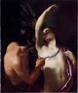 Icarus og Dedale (Icarus og Daedalus) Maleri af Andrea Sacchi (1599-1661) begyndelsen af ​​det 17. århundrede Genes, Musei di Strada Nuova (ex Palazzo Rosso)
