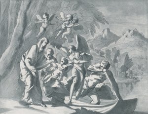 Resten på flugten til Egypten, 1740-71. af Andrea Scacciati