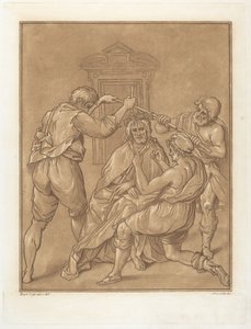 Kristus kronet med torne af Andrea Scacciati after Bartolomeo Cesi