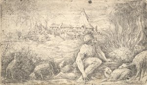 Moses og den brændende busk, ca. 1544-47. af Andrea Schiavone