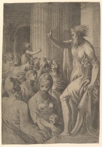 Sankt Paulus prædiker i Athen, ca. 1548-53. af Andrea Schiavone