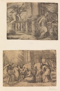 Bebudelsen, Hyrdernes tilbedelse, efter ca. 1552 . af Andrea Schiavone