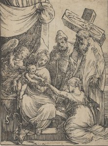Sankt Katarinas ægteskab, 1550-60. af Andrea Schiavone