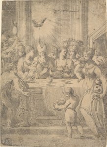 Præsentationen af Kristus i templet, ca. 1543-46. af Andrea Schiavone
