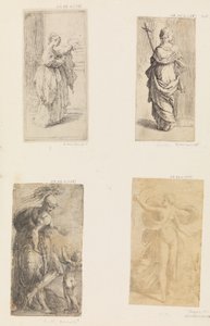 To kvinder, Mars og Amor, Diana, ca. 1536-38. af Andrea Schiavone