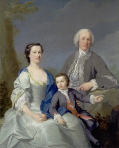 Sir Robert og Lady Smyth med deres søn, Hervey, ca. 1738-39 (olie på lærred)