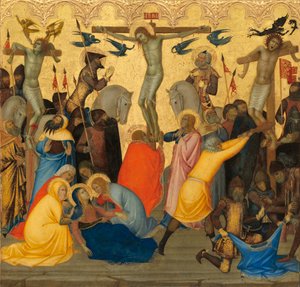 The Crucifixion, c.1380 (ægtempera & bladguld på træpanel)