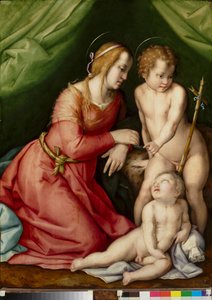 Madonna og barn med Saint John af Andrea del (workshop of) Sarto