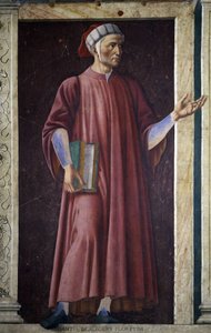 Dante Alighieri fra Villa Carducci-serien af berømte mænd og kvinder, ca. 1450 (fresko lagt på lærred) af Andrea del Castagno