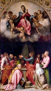 Assumption Passerini-maleri af Andrea del Sarto (1486-1531) 1522 Dim.379x222 cm Firenze, Palazzo Pitti af Andrea del Sarto