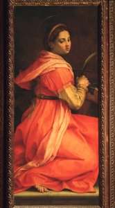 Den hellige Katarina af Alexandria, St. Agnes altertavle (maleri, 1525-1528) af Andrea del Sarto