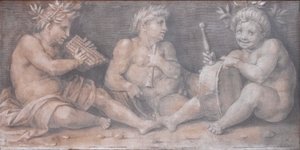 Scene med figurer i klassisk stil af Andrea del Sarto