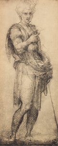 Studie af en mandsfigur, tegning af Andrea del Sarto. Kabinet for tegninger og tryk, Uffizi Gallery, Firenze af Andrea del Sarto