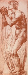 Studie af en mandsfigur; tegning af Andrea del Sarto. Kabinet for tegninger og tryk, Uffizi Gallery, Firenze af Andrea del Sarto