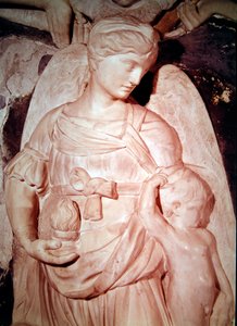 Velgørenhed, fra kardinal Forteguerris begravelsesmonument (marmor) (detalje af 434103) af Andrea del Verrocchio