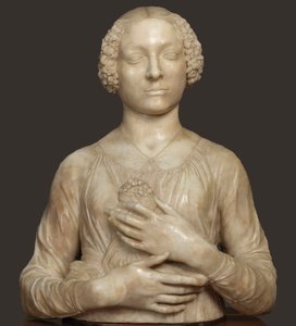 Dame med en buket, ca 1475.