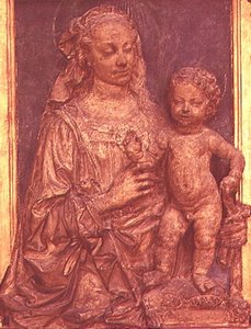 Madonna og barn (træ) af Andrea del Verrocchio