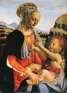 Madonna og barn, omkring 1470, af Andrea del Verrocchio (1437-1488), Olie på træ, 75,5x54,8 cm