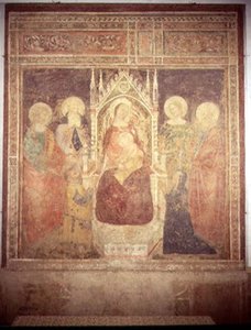 Madonna og barn med SS. Elia, Johannes Døberen, Nicolas og Leonard (fresko)