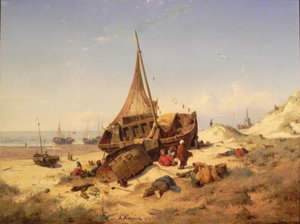 Ebbtide, Scheveningen af Andreas Achenbach