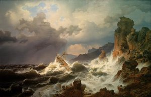 En havstorm på den norske kyst