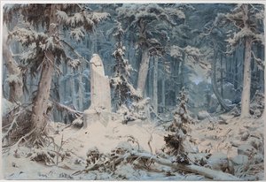 Snedækket skov af Andreas Achenbach