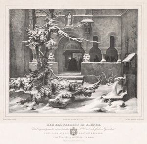 Kirkegård med sne af Andreas Borum