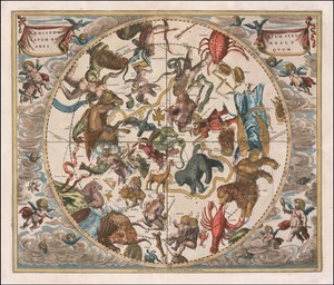 Himmelkort fra 1660 - Haemisphaerium Stellatum Boreale Antiquum af Andreas Cellarius