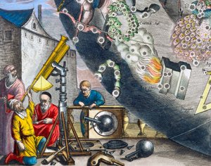 Astronomer ser gennem et teleskop, 1660-1661 af Andreas Cellarius