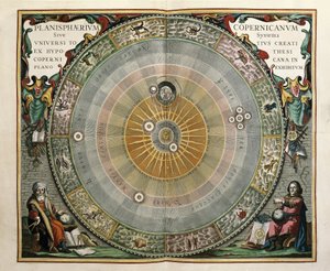 Repræsentation af universet som model af Copernicus af Andreas Cellarius