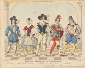 Bratsch efter Shakespeare af Deinhardstein - Kostumebillede til Theaterzeitung af Andreas Geiger