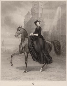Portræt af Elisabeth af Bayern til hest, 1853 af Andreas Johann Fleischmann