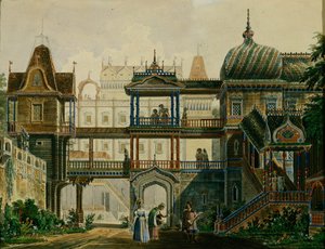 Scenedesign til operaen Askolds Grave af A. Verstovski, 1841